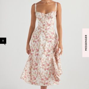 House of CB Carmen Floral Pink and White Dress